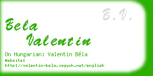 bela valentin business card